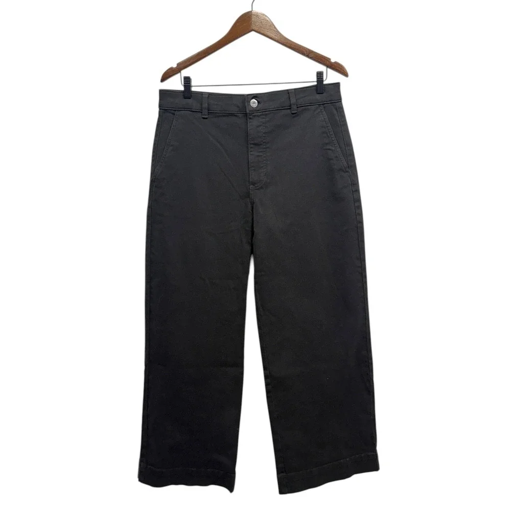 Everlane The Utility High Rise Wide-Leg Pants in Black size 6R New - Picture 2 of 8
